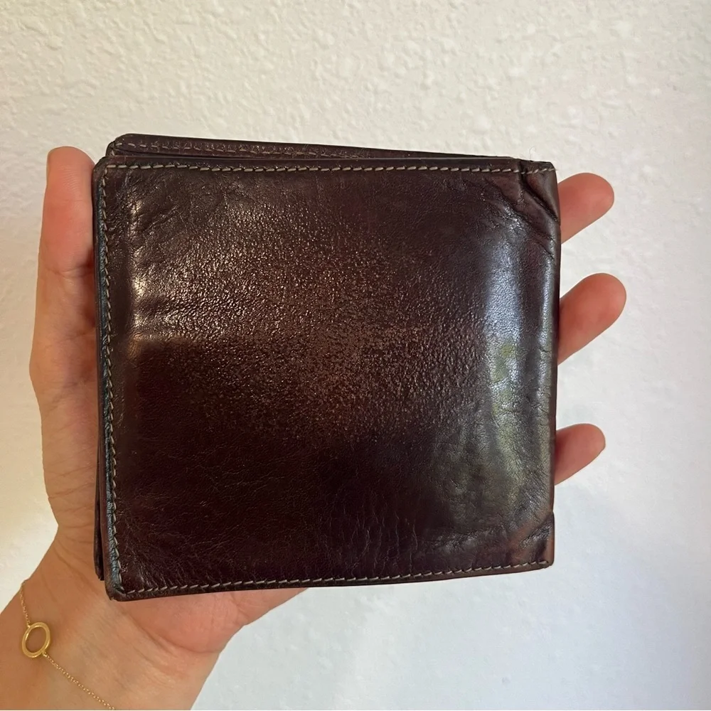 Bosca Hand stained brown leather wallet made in USA